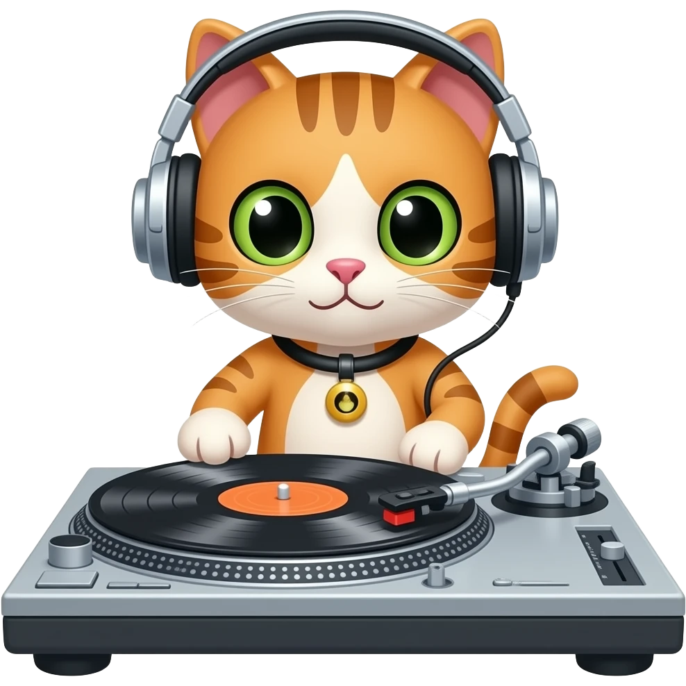 a dj cat emoji