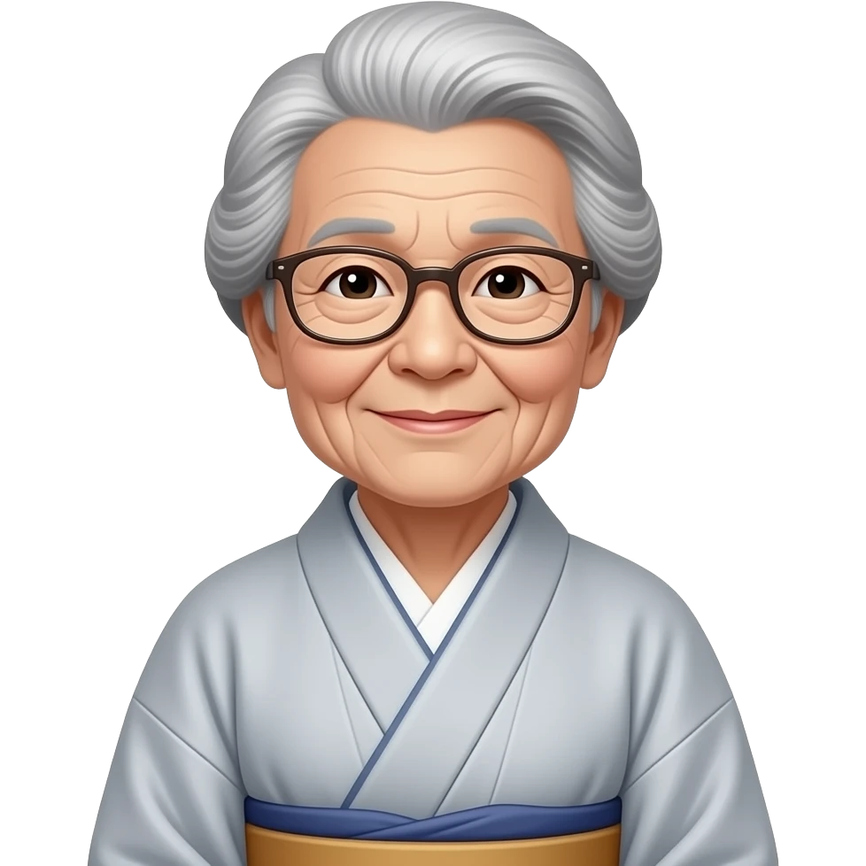 feudal Japan woman wearing glasses old women emoji
