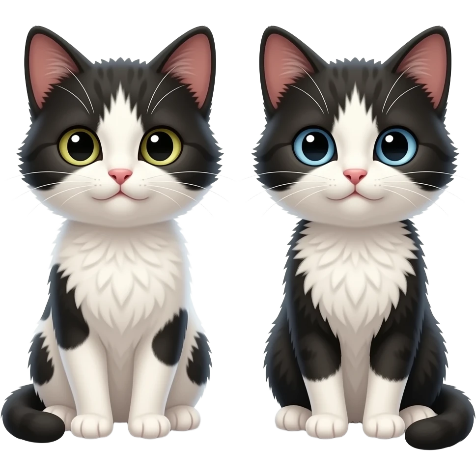 Os Gatinhos Branco é preto malvados é bonzinhos emoji