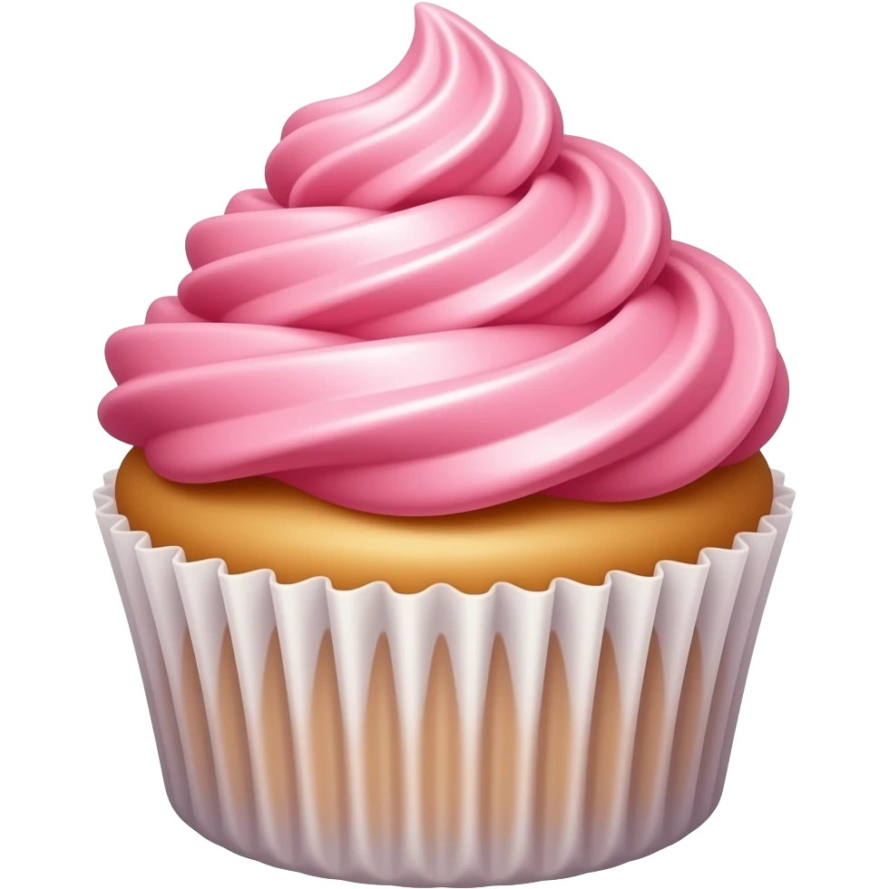 Cupcake with pink icing emoji