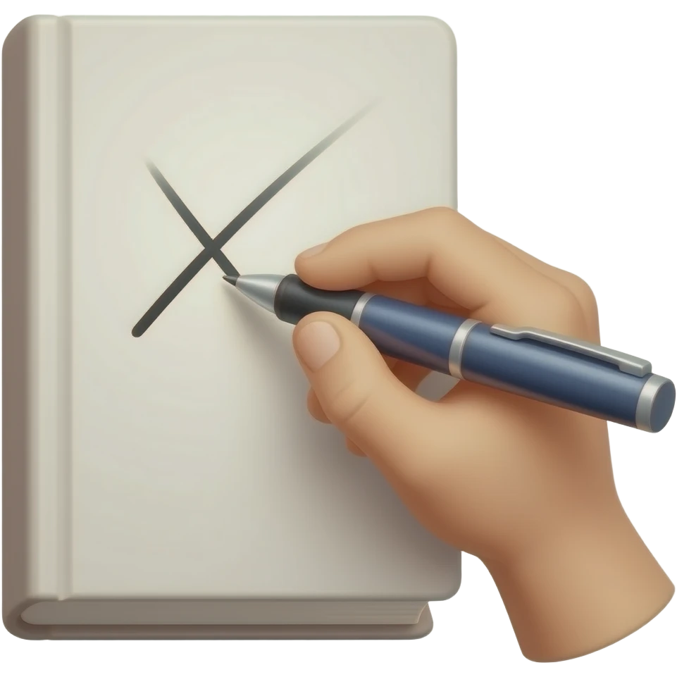 · Put an X on a book emoji