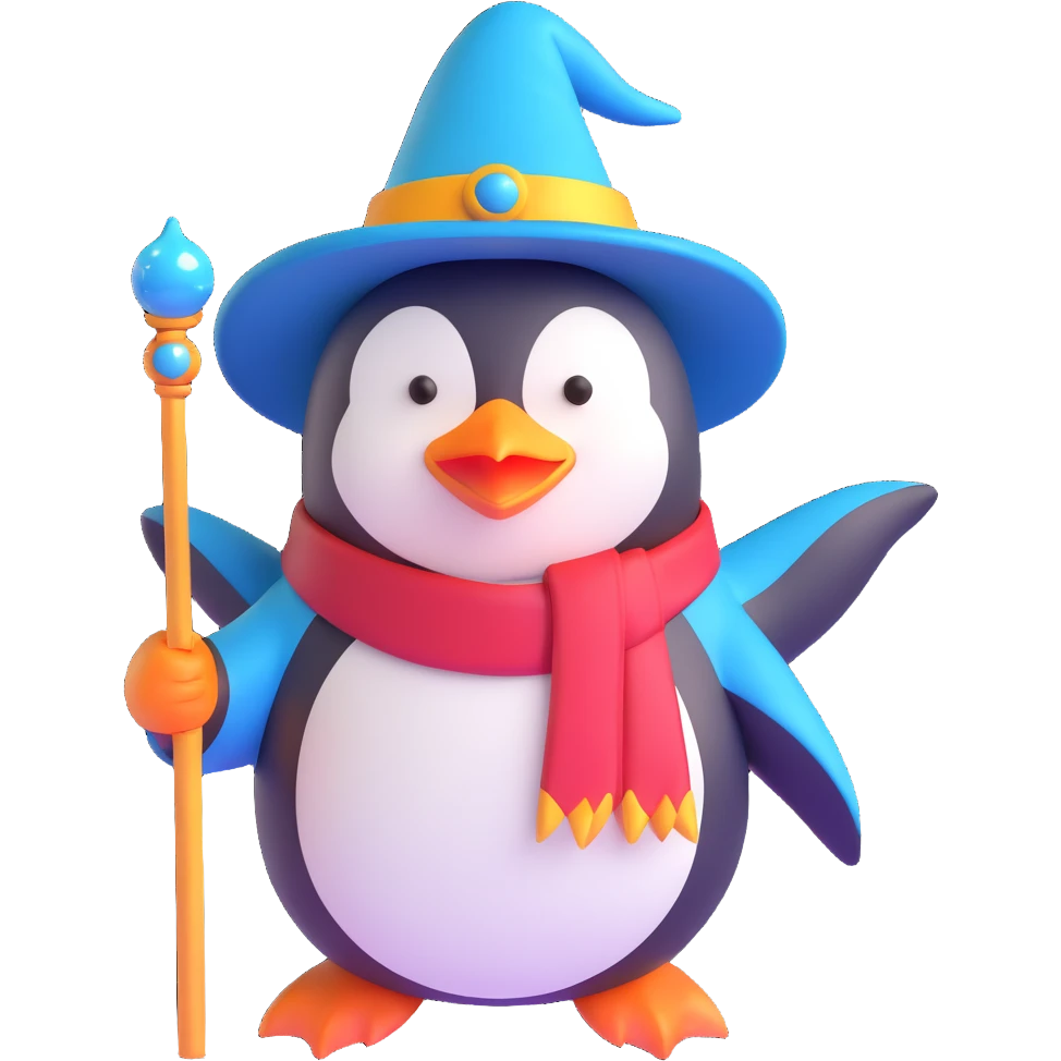 🧹Penguin Wizard emoji