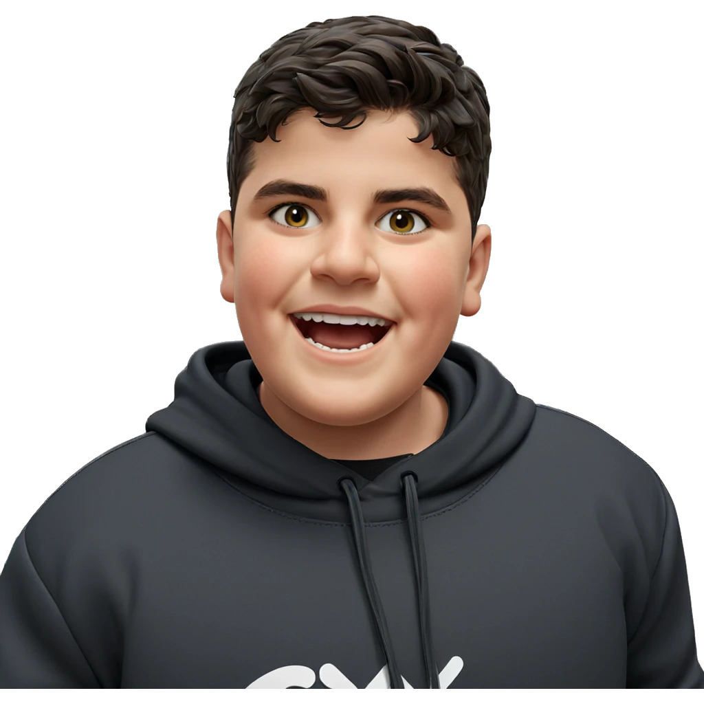 smiling boy in black hoodie emoji