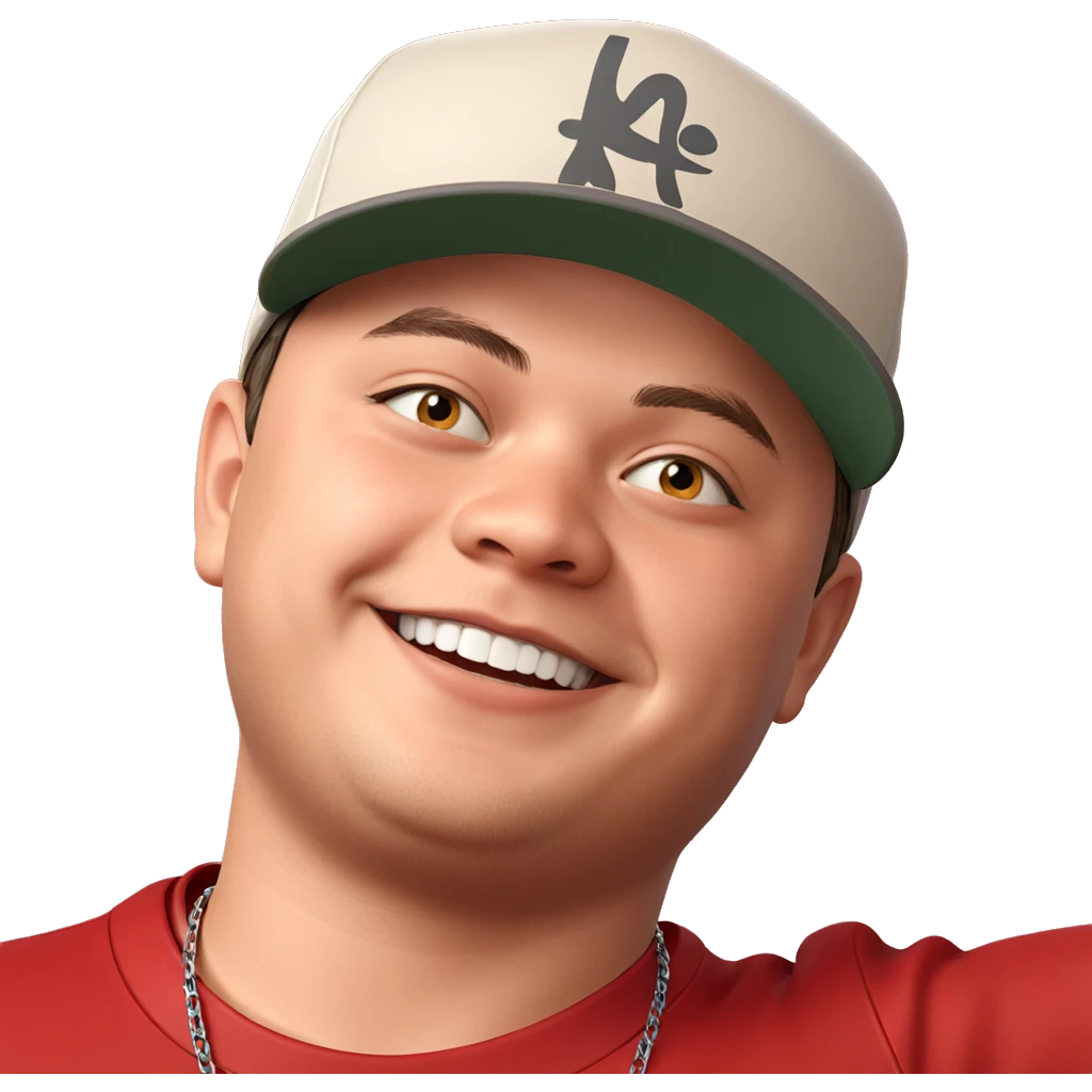 smiling boy in red shirt emoji