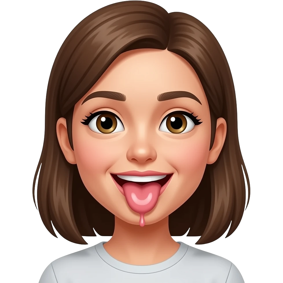 girl showing mouthful of cum emoji