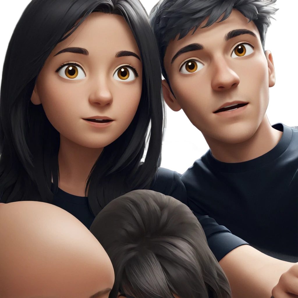 girl and boy portrait together emoji