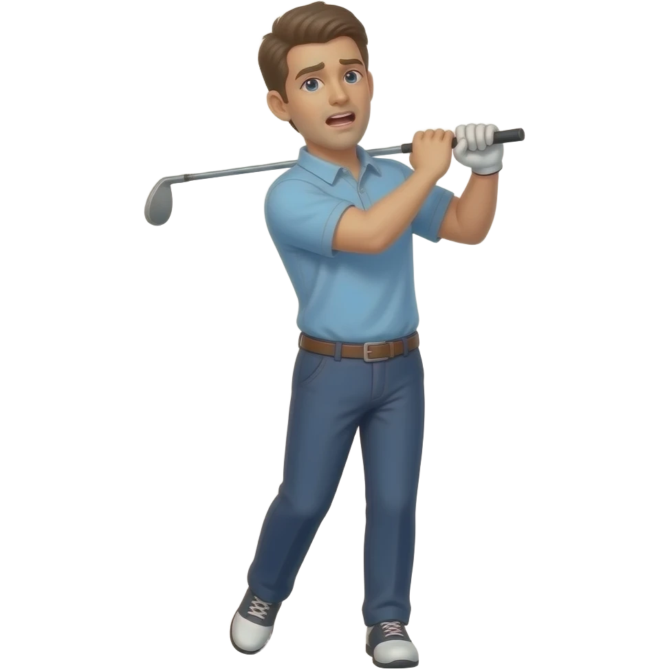 Man choking with two hands golf club emoji