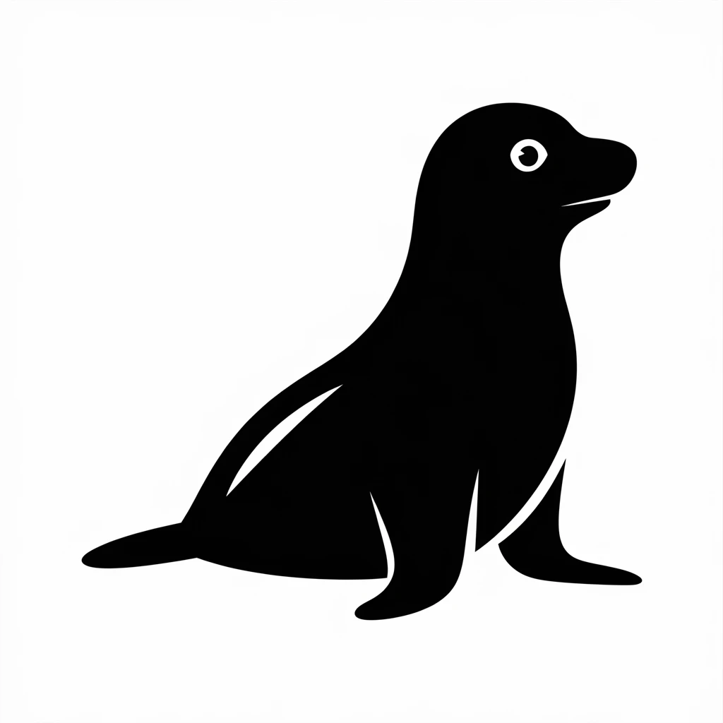 Seal icon black silhouette emoji