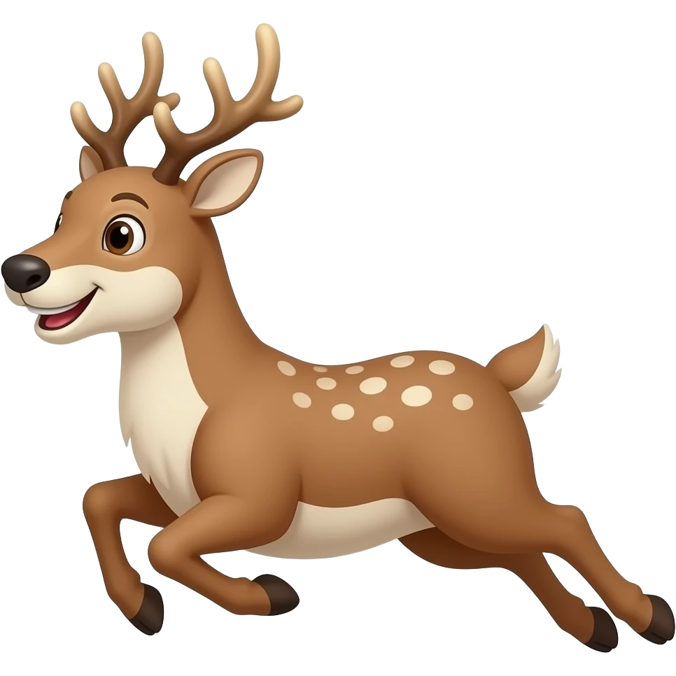 Cartoon reindeer runing emoji