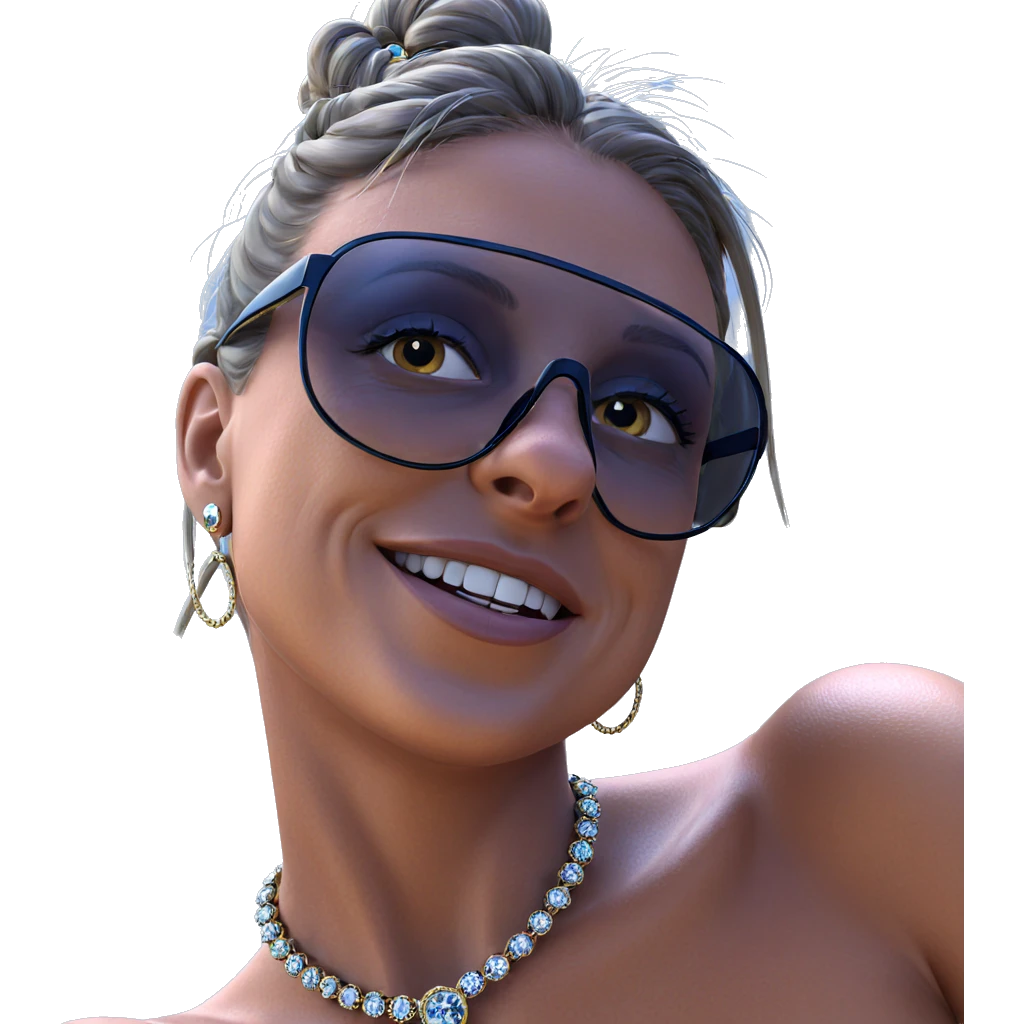 portrait of girl with jewelry emoji