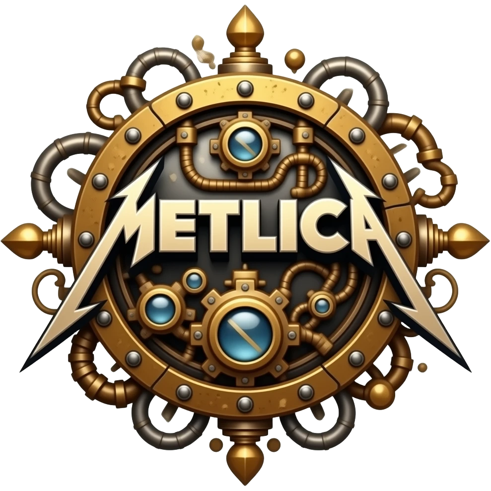 steampunk victorian style - symbol for the band Metallica emoji