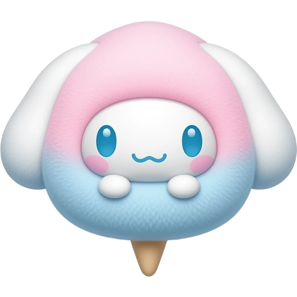 Cotton candy bsanrio pink & blue plush toy emoji