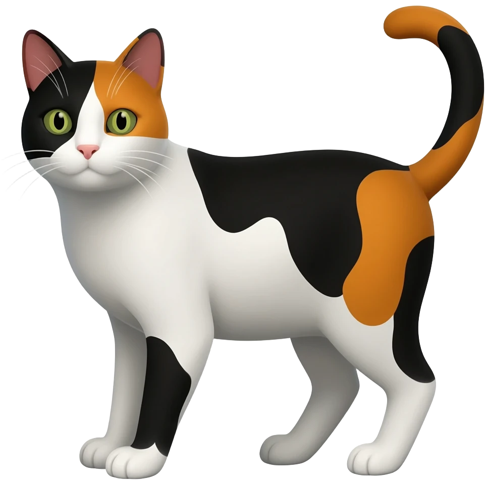 Dreifarbige Katze mit am meisten weiß emoji