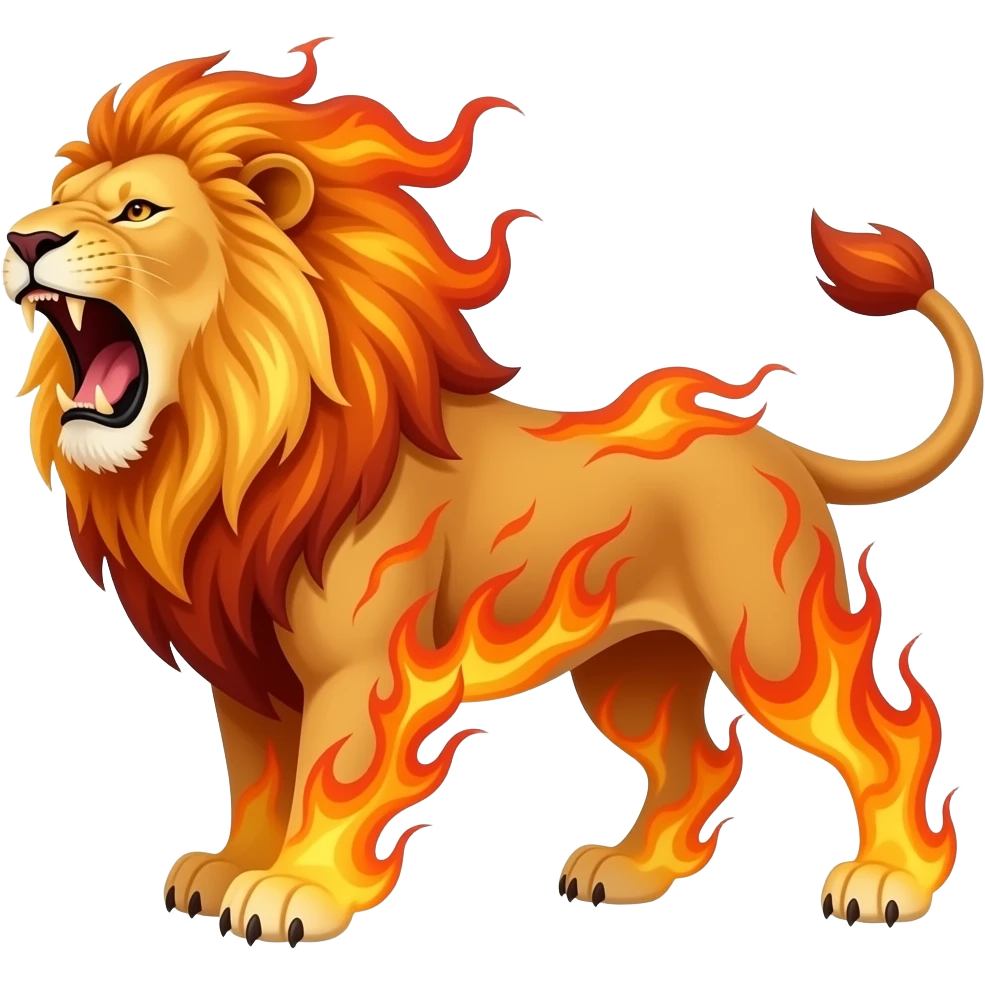 Fire Lion emoji