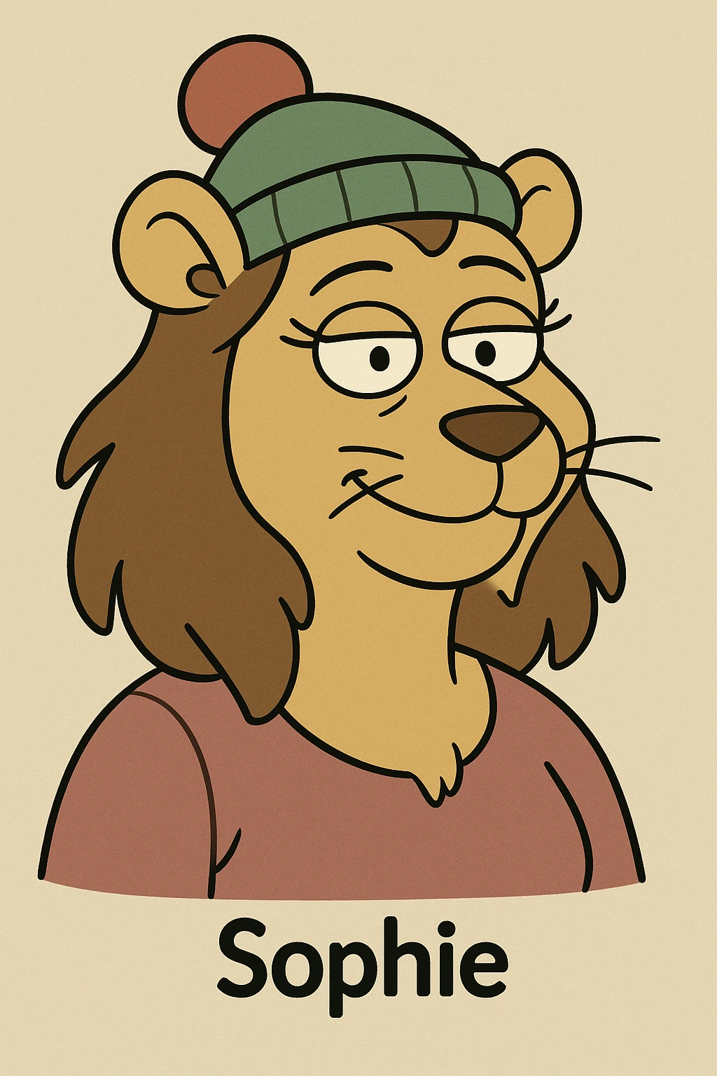Sophie hat lion emoji