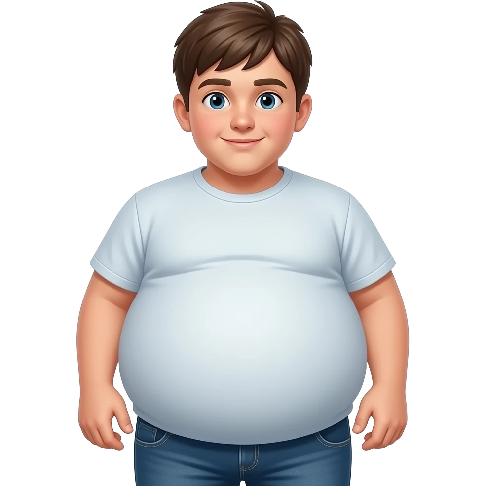 Zrób chłopak 13 latek bardzo ogromnym brzuchem jak ogromny balon emoji