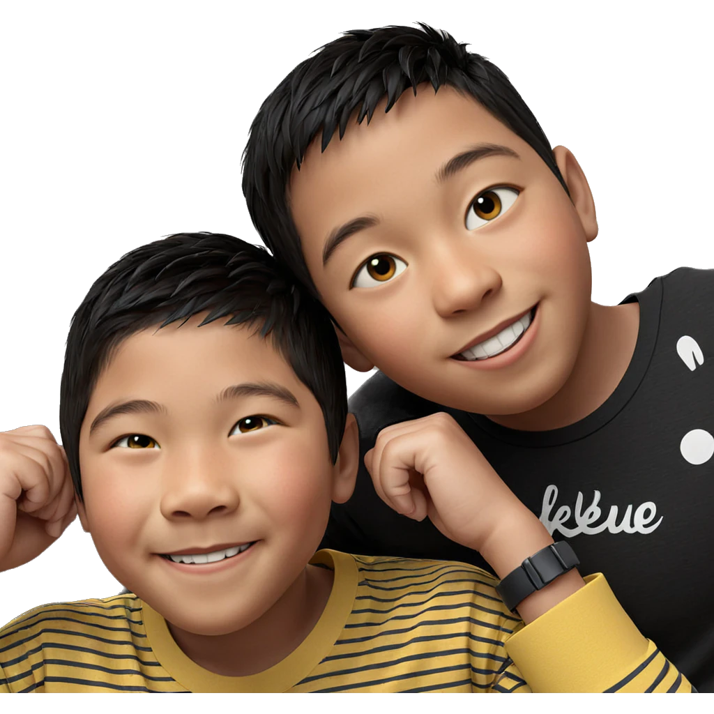 smiling boys in casual attire emoji