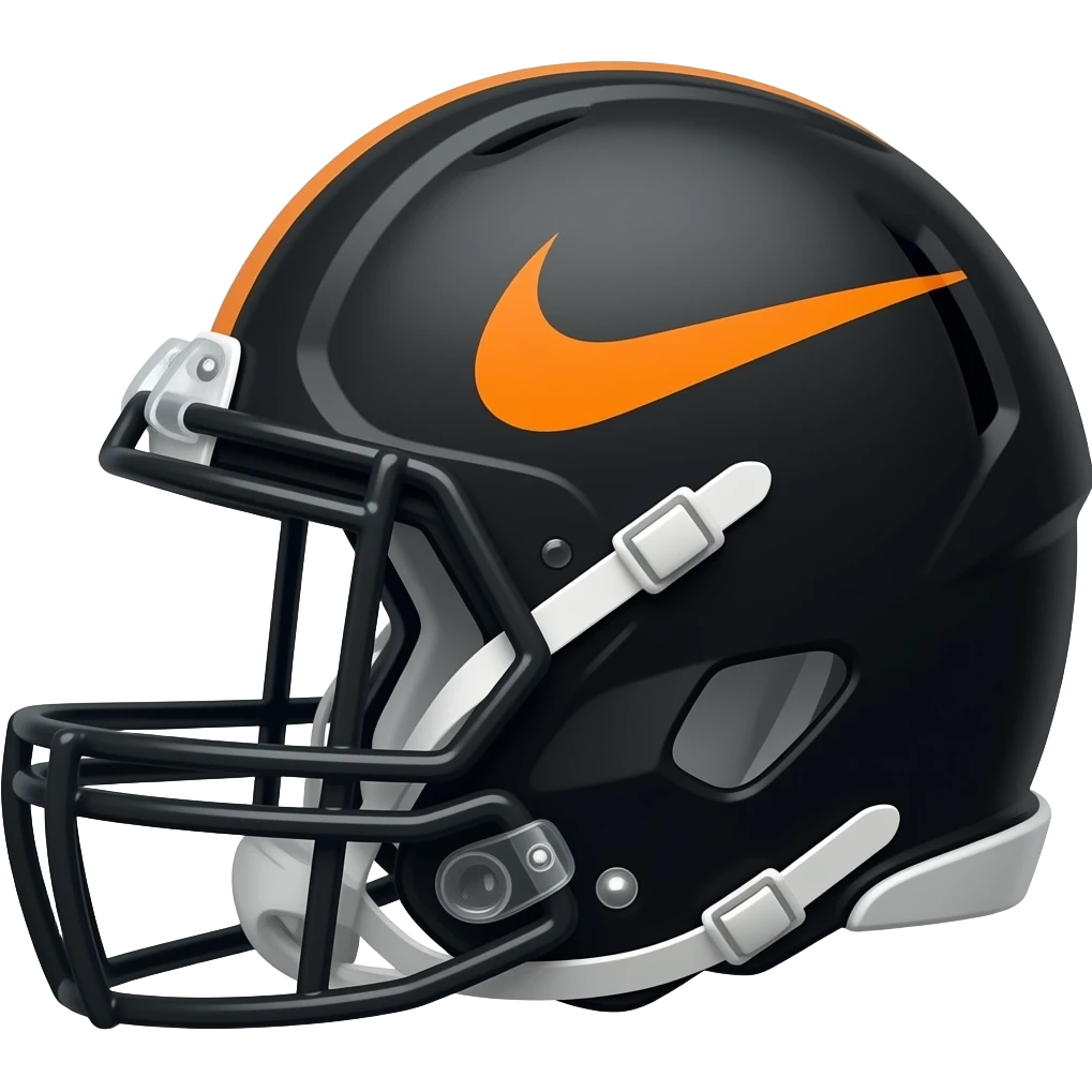 Nike football helmet black with dark orange logo emoji
