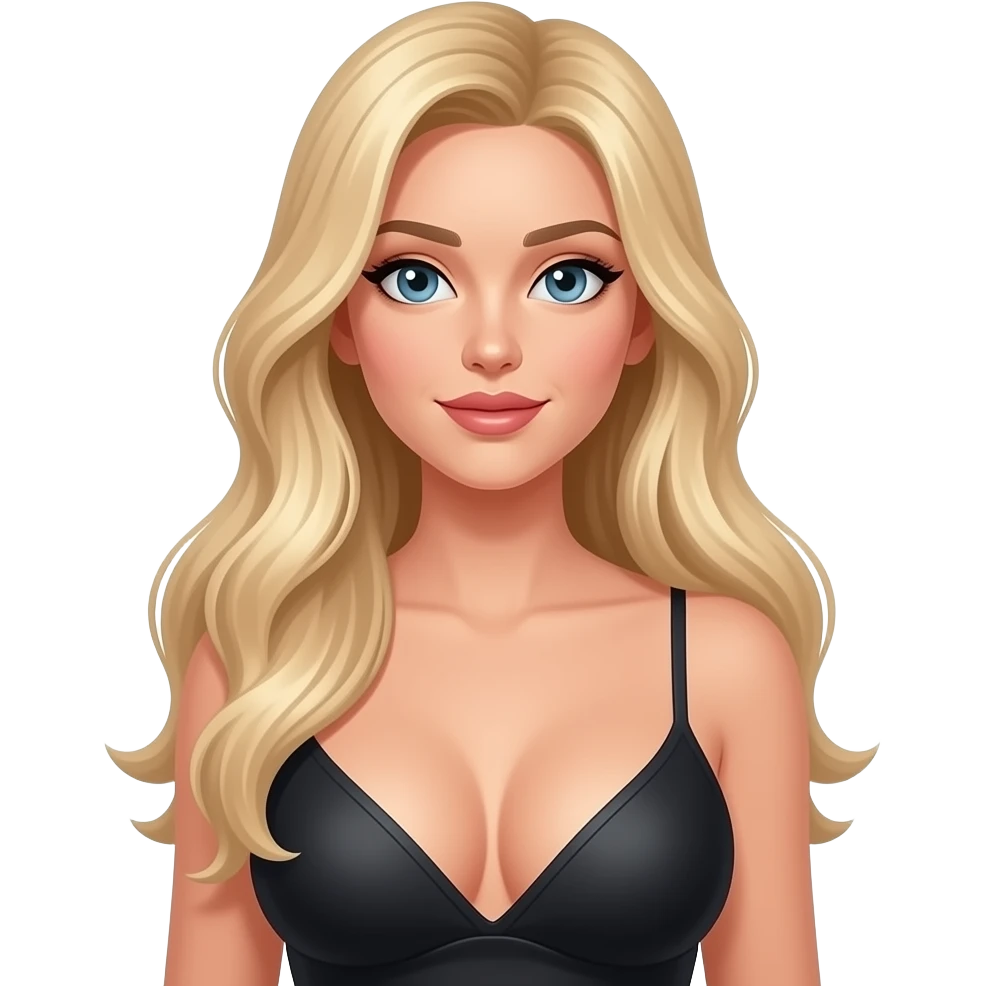 baştan bacağa uzun saçlı büyük göğüslü sarışın kadın  emojisi emoji