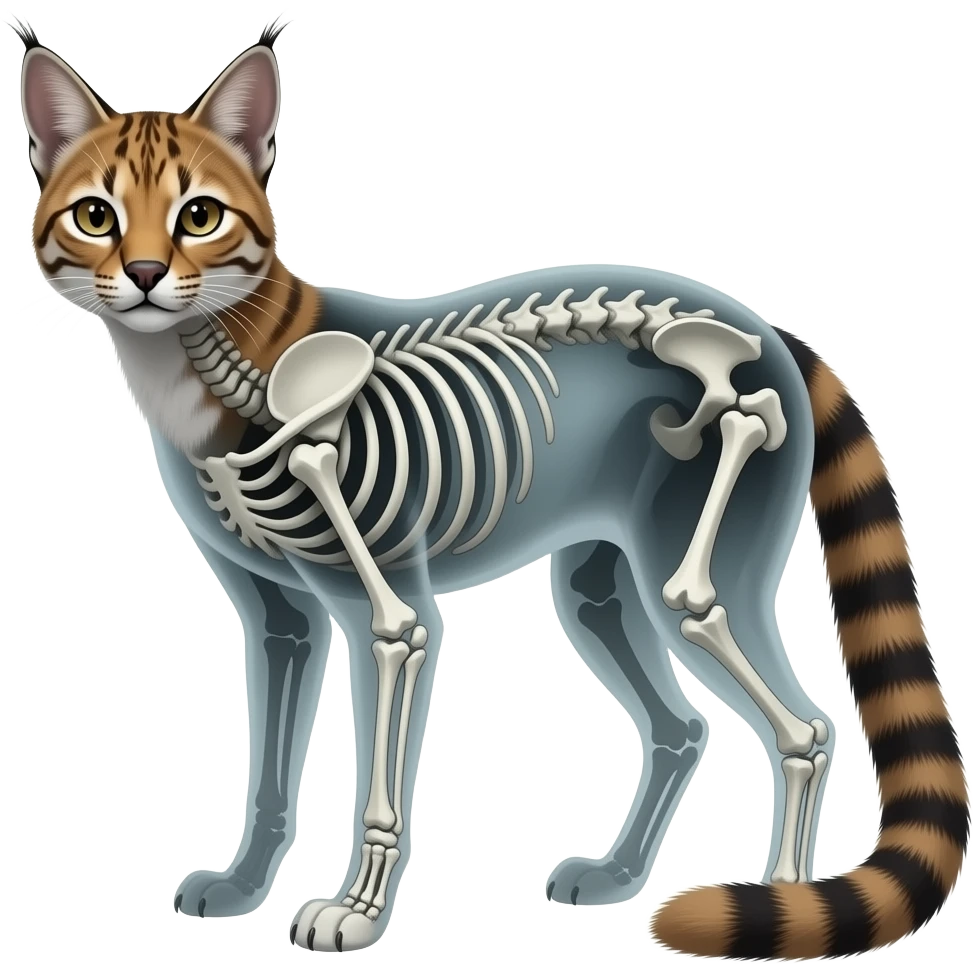 Digitigrade quadrupedal swampy ghostly dull spectral edgy spooky meager thin cool beautiful skeleton-fantasy-caracal-civet-genet-sergal-vernid-Cacomistle-oncilla-animal-Fakémon-hybrid-fursona (full body) emoji