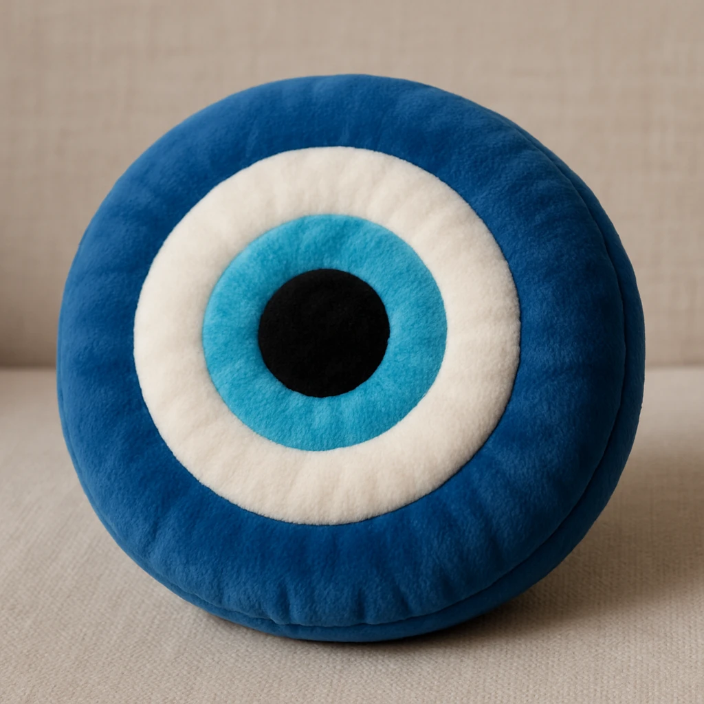 Evil eye 🧿 as a soft round pillow  emoji