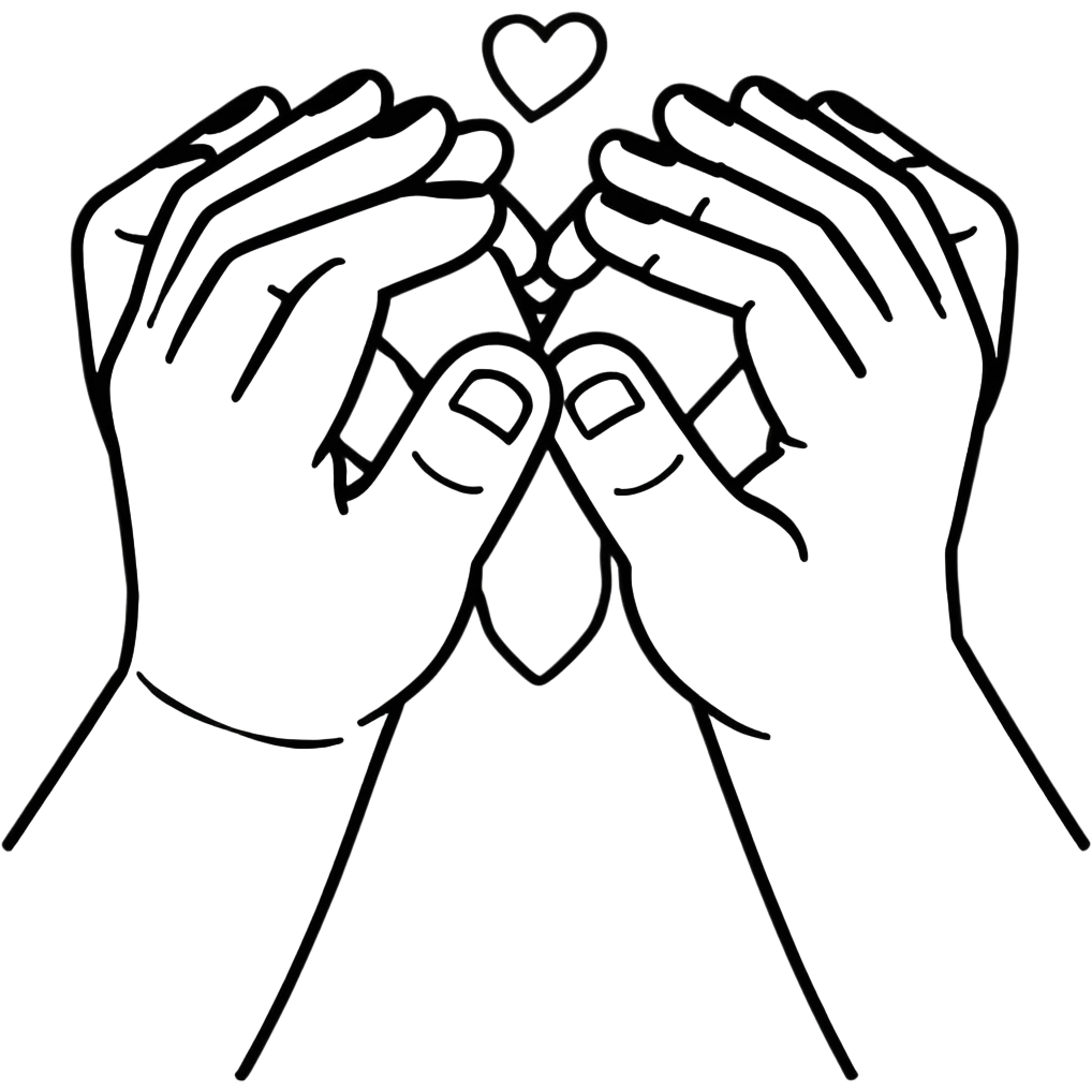 Hands making a heart  emoji