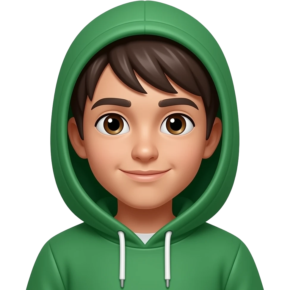 A boy with a green hoodie emoji