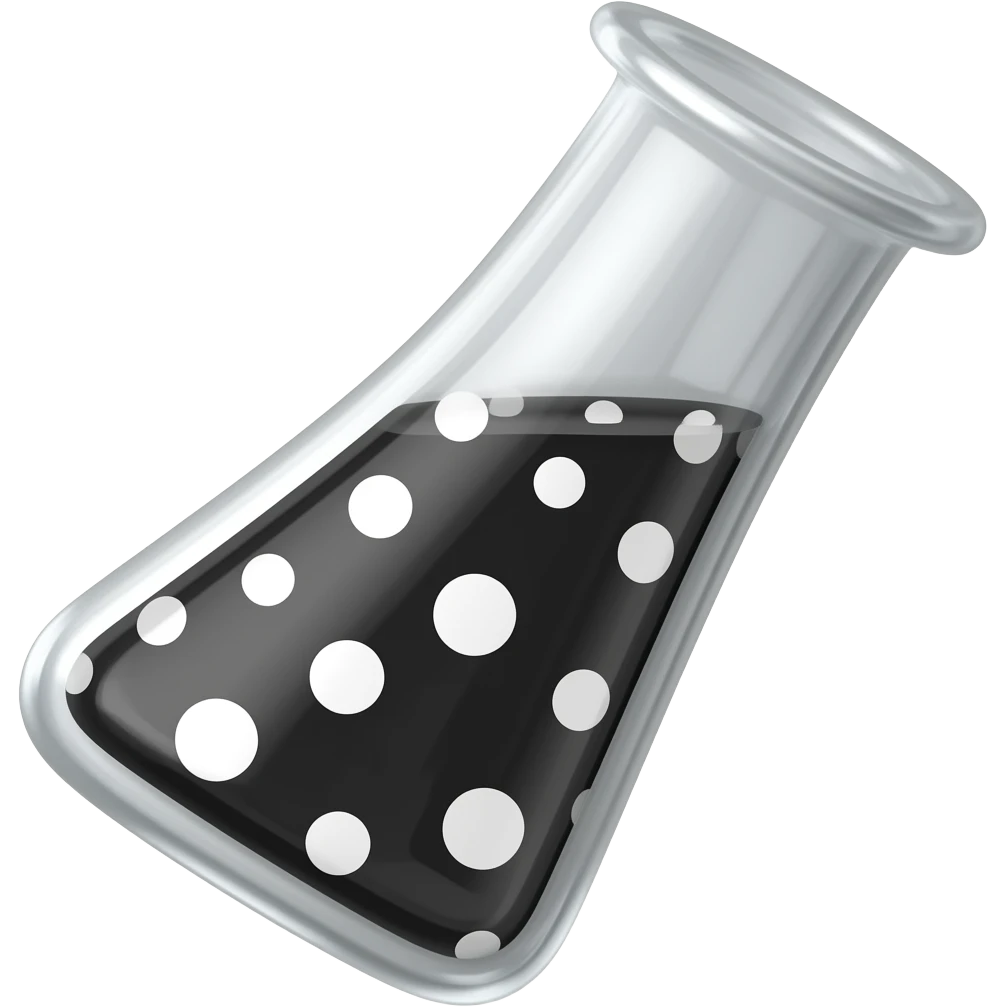 Create a black and white cutesy polka dot graduated cylinder emoji