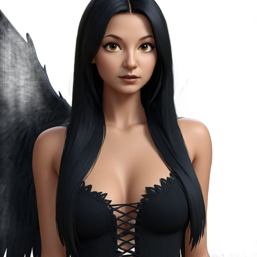 mysterious girl with black wings emoji