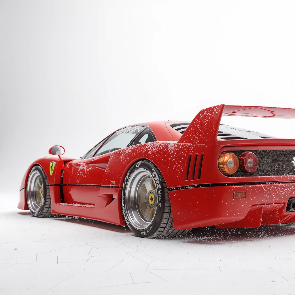 Ferrari F40, realistic style, side view, vibrant red, detailed, on white background emoji