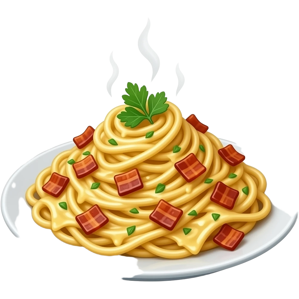 Cheesy carbonara noodles delicious steamy extra cheesy emoji
