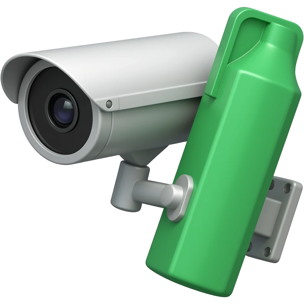 CCTV in map marker green emoji