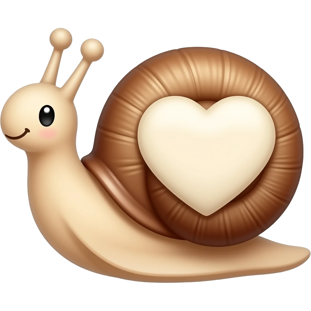 Small snail with a big heart on his back emoji