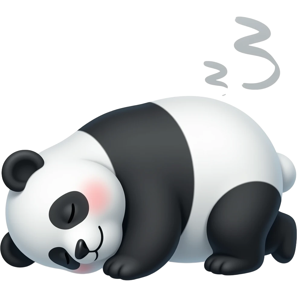 cute panda passing out emoji