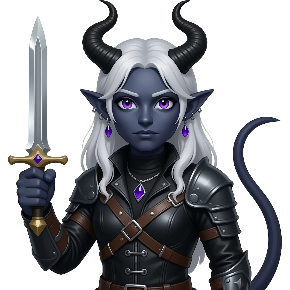 Drow tiefling dnd look Portrait emoji