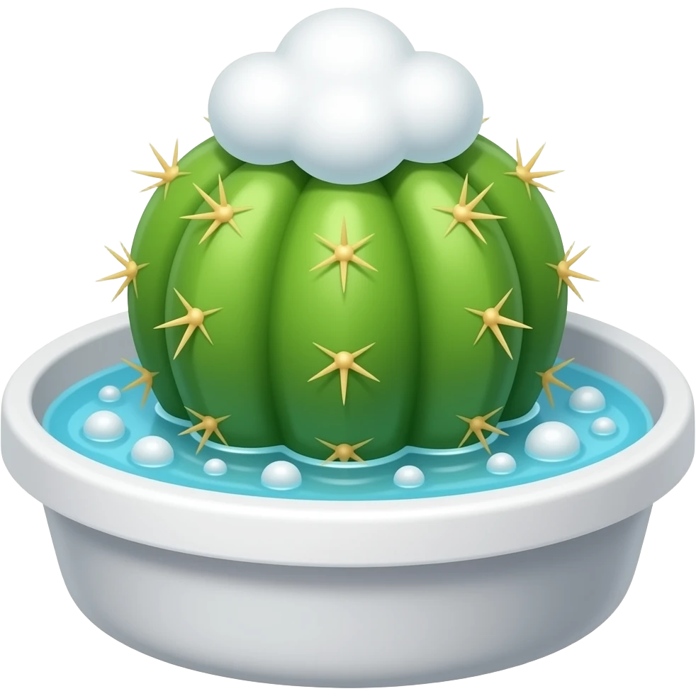 cactus having bath emoji