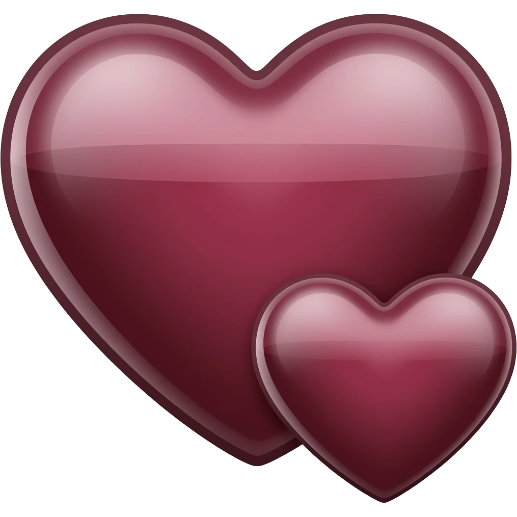 Give wine colour heart with a more little heart attached emoji