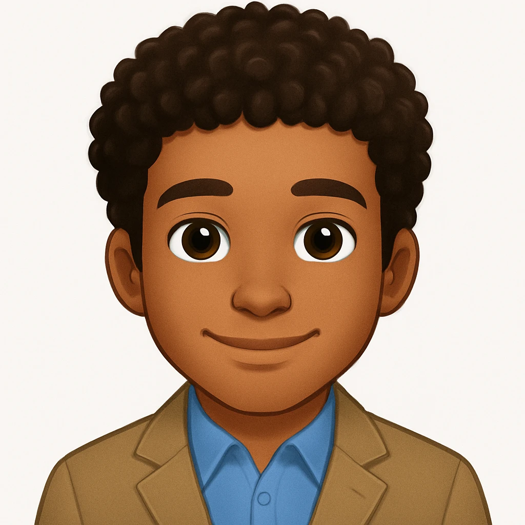 turn the second man in emoji style of the 1st image, match the facial features and match dressing style emoji