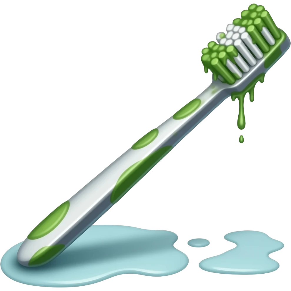 toothbrush with mould on bristles emoji