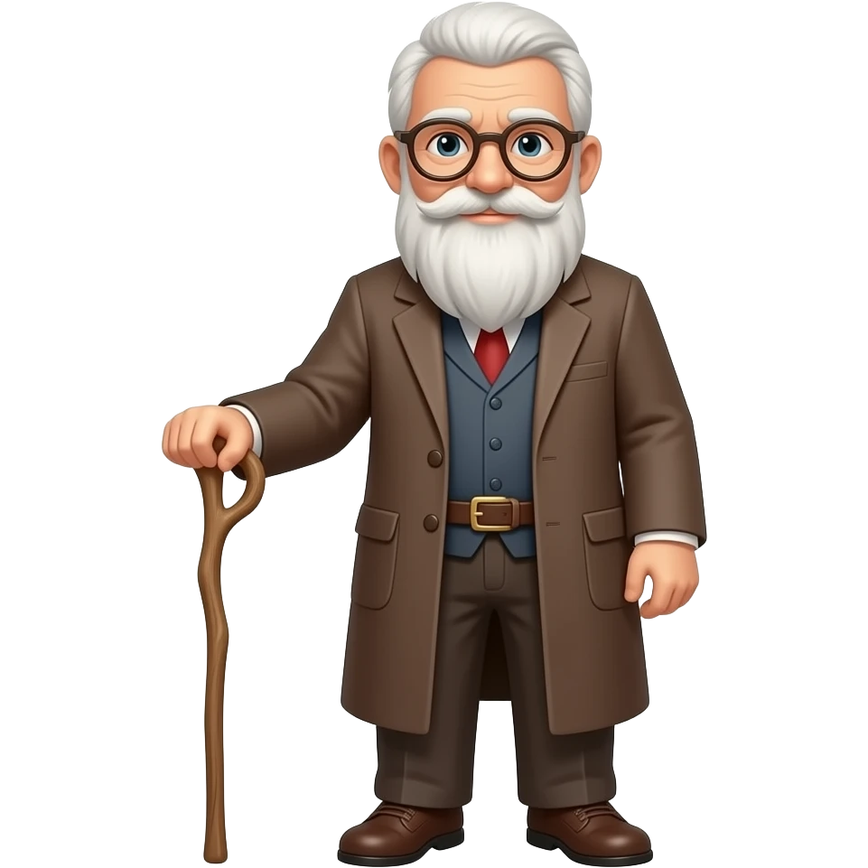 Old man with stick emoji
