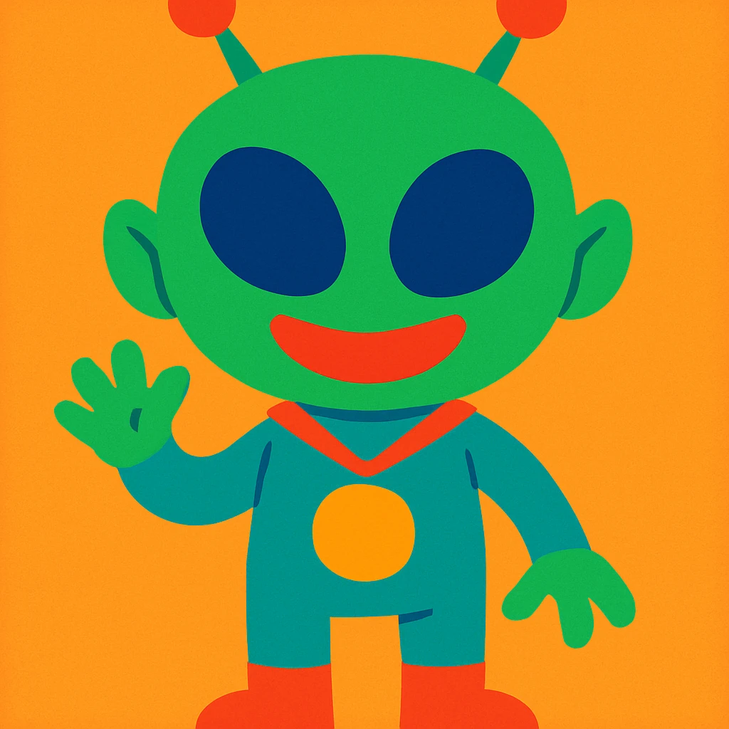 alien, vibrant cartoon style emoji