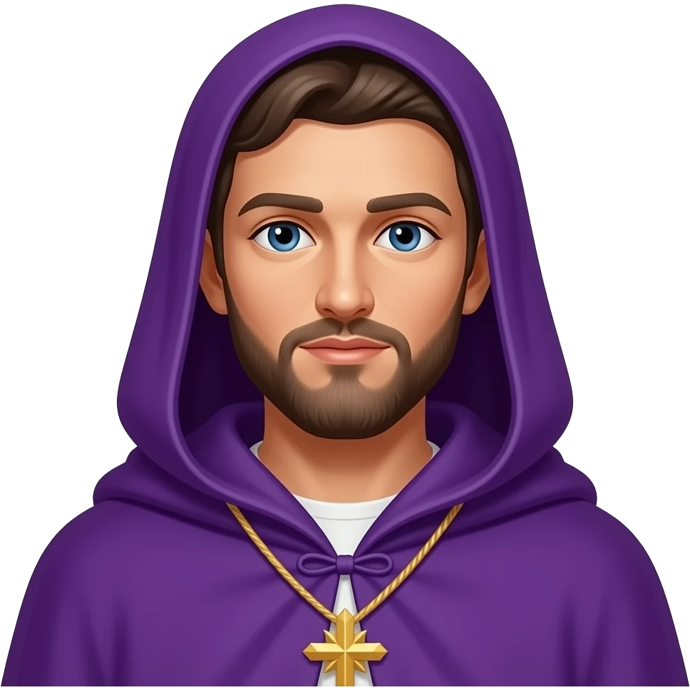 un nazareno de samana santa con el capote morado emoji