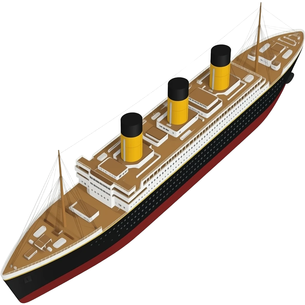 titanic ship from top view emoji