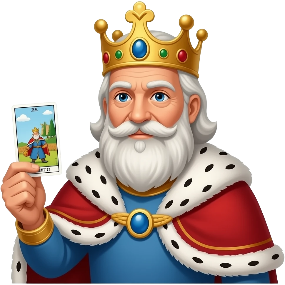 old manolian king Holding Tarot Card emoji