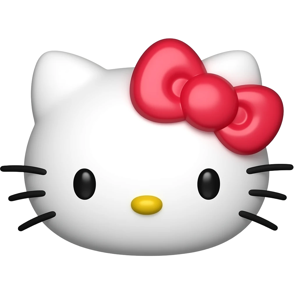 hello kitty's face shaped as a heart emoji