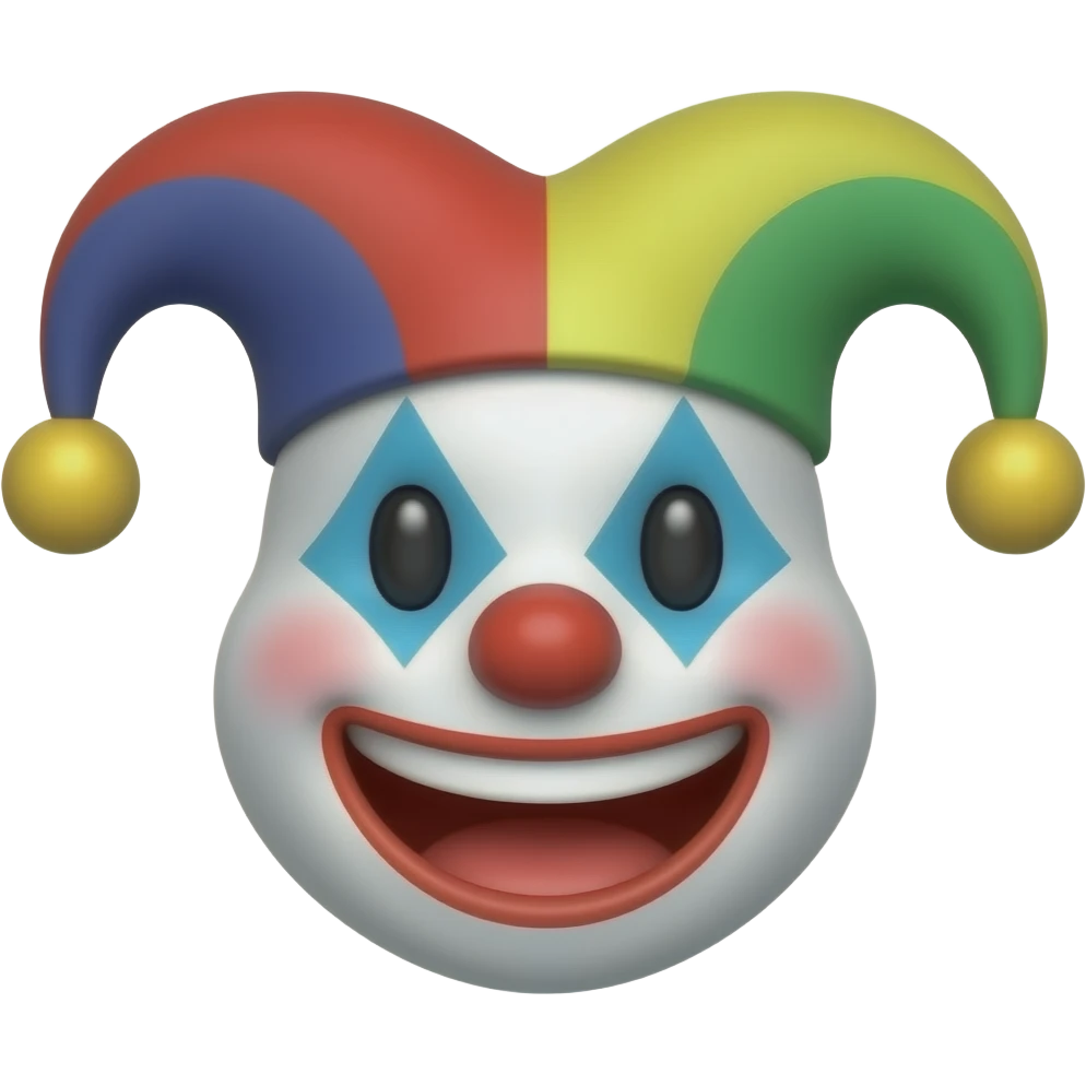 Happy Jester, Have his teeth smoothed out like a regular emoji, Give her dark eyes that emoji