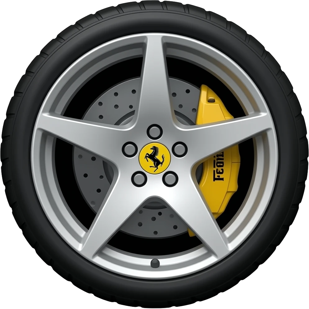 ferrari enzo ferrari, perfect proportions of wheels and tires, front end and rear end and middle of car compressed like a cartoon drawing, exaggerated emoji