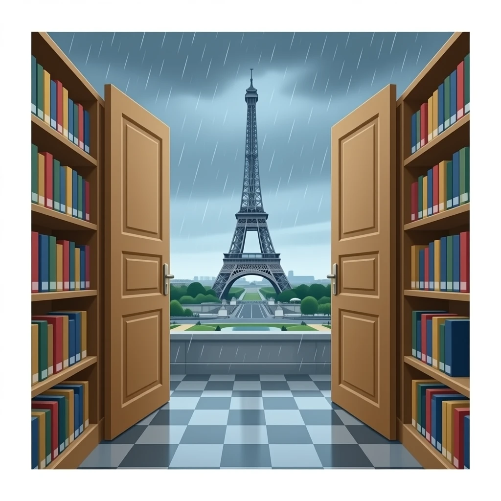 Status of library and Eiffel tower emoji