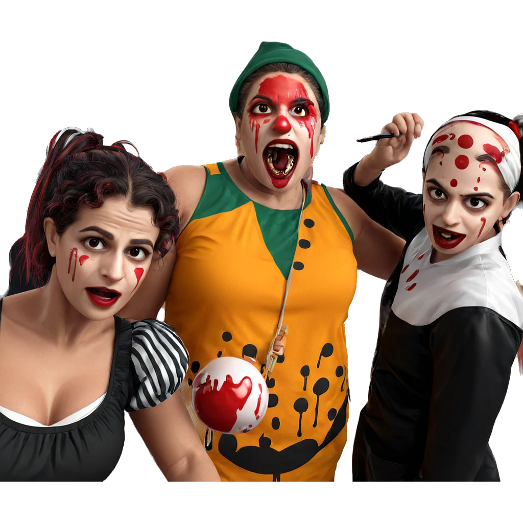 clown girls with blood makeup emoji