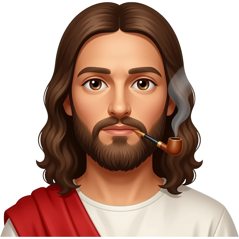 Jesus smoking drug pipe emoji